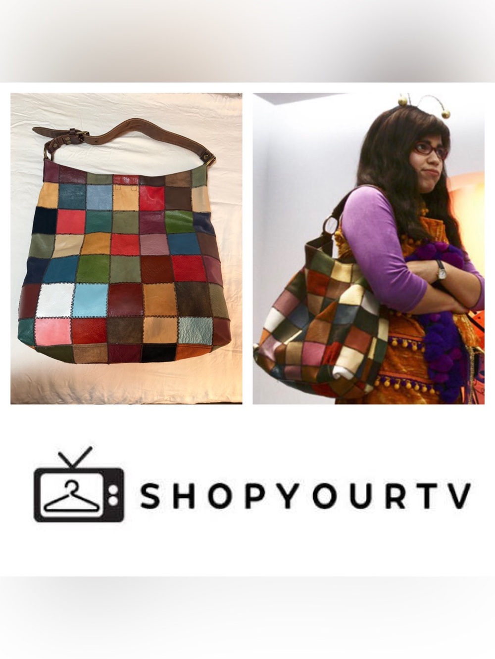 Rare Ugly Betty Y2K Lucky Brand Leather Suede Patchwork Hobo Bag - Seen on TV